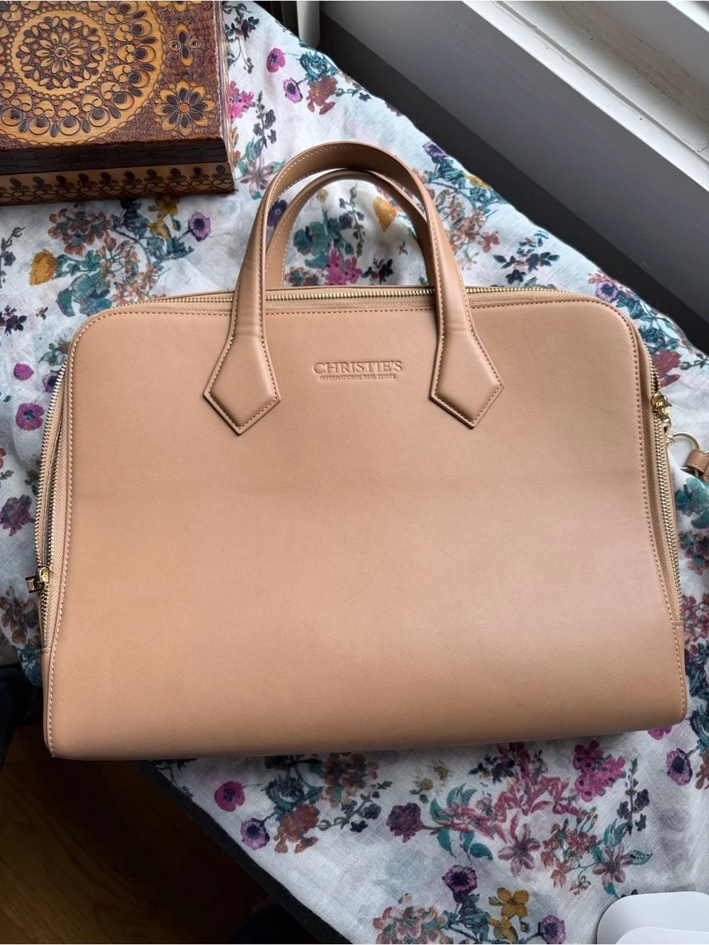 Christie’s International Real Estate Luxury Portfolio Briefcase Neutral Tote